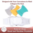thumbnail image 2 of HOMEIORA Washable Male Dog Belly Wrap, Premium Belly Bands for Male Dogs - Pack of 3 - (Green, Yellow, Gray, Large), 2 of 7