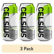 (3 pack) CELSIUS Essentials Sparkling Cherry Limeade, Functional Performance Energy Drink, 16 fl oz Single Can