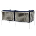 thumbnail image 5 of Modway Harmony 4-Piece Fabric Basket Weave Patio Seating Set in Tan/Navy, 5 of 10