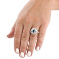 thumbnail image 4 of Pompeii 3 1/2Ct TW Blue & White Diamond Halo Engagement Ring 14k White Gold Lab Grown, 4 of 4