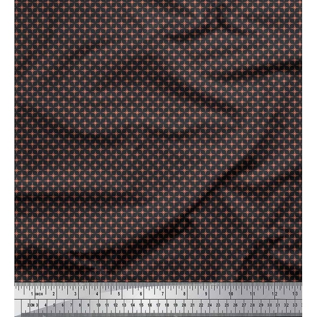 Soimoi Gray Velvet Fabric Artistic Geometric Print Sewing Fabric Yard 58 Inch Wide