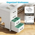 thumbnail image 4 of Casacomoda 55 inch Computer Desk with 5 Drawers and File Cabinet for Storage, Office Desk with Storage Shelf & Power Outlets, Home Office Desks, White, 4 of 9