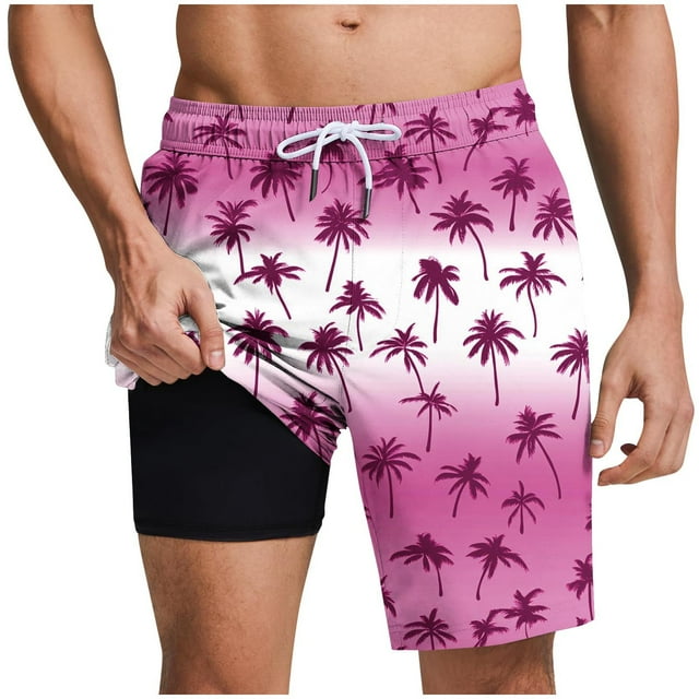 Pantalones Cortos Casuales para Hombre Imprimir con Bolsillos Pantalones de Playa de Cintura Elástica, Pantalones Cortos de Cintura Elástica para Hombre