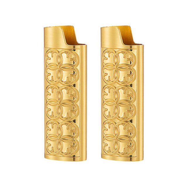 Relieve Case Lighter Grabado Vintage Manga Ligero para J6 (Oro)