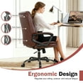 thumbnail image 5 of NiamVelo Home Office Chair Ergonomic Desk Chair PU Leather Task Chair Rolling Swivel Mid Back Computer Chair with Lumbar Support Armrest Adjustable Chair for Adults,Brown, 5 of 7