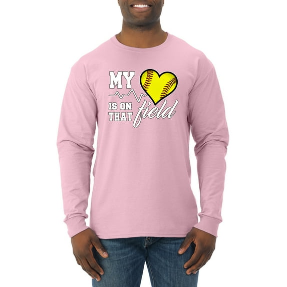 Wild Bobby, My Heart Is On That Tennis Field, Sports, Men Long Sleeve Shirt, Light Pink, X-Large