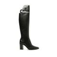 thumbnail image 3 of Schutz Saryna Black Leather Rounded Toe Side Zipper Womens Dress Knee Boots (Black, 7), 3 of 4