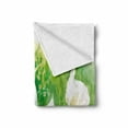 thumbnail image 2 of Rubber Duck Soft Flannel Fleece Blanket, Goose in Farm Lake Plants Grass Reeds Flowers Pond Animals Geese Feathers, Cozy Plush for Indoor and Outdoor Use, 50" x 70", Green and White, by Ambesonne, 2 of 6
