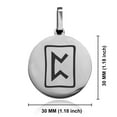 thumbnail image 2 of Stainless Steel Elder Futhark Perdhro Rune Round Medallion Pendant Necklace, 2 of 3