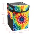 thumbnail image 5 of Tie Dye Foldable Car Trash Can with Lid - Leak-proof Hanging Storage Bag for Car - Trash Can for Car, 5 of 6
