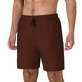 thumbnail image 2 of Haiem Brown Mens Swim Trunks with Compression Liner 2 in 1 Swimming Shorts Stretch Swimwear Quick Dry,Board Shorts-Small, 2 of 9