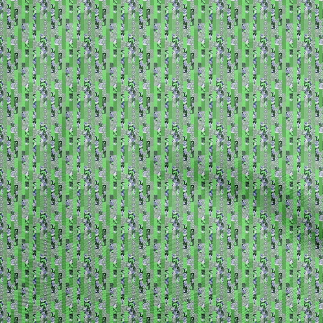 oneOone Cotton Poplin Light Green Fabric Floral Sewing Craft Projects Fabric Prints By Yard 56 Inch Wide