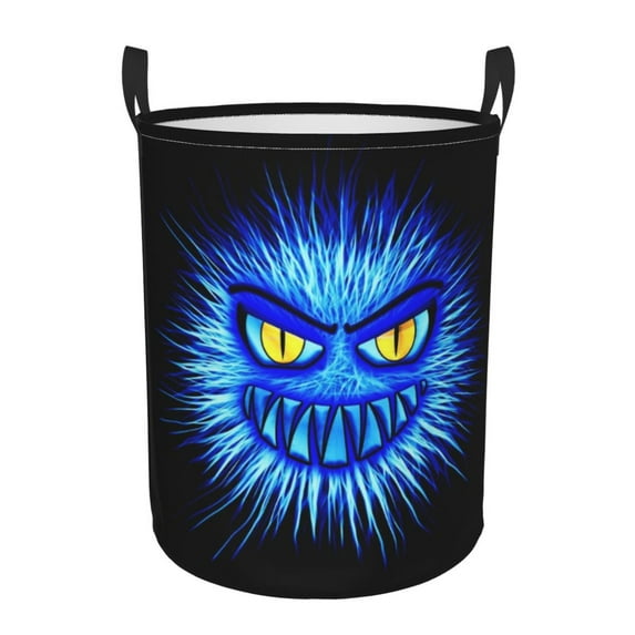 ZICANCN Monster Blue Internet Laundry Basket Organizer - Dirty Clothes Hamper for Bathroom Kids Girls Boys Laundry Hamper Medium