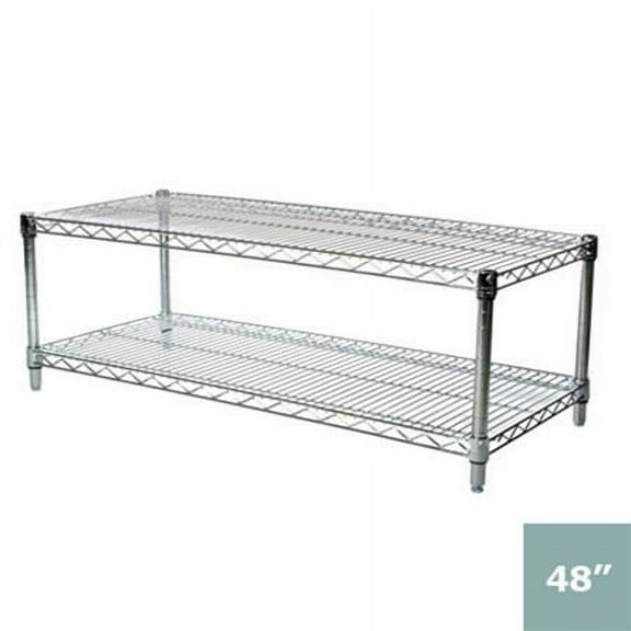 Shelving Inc. 24" d x 48" w Chrome Wire Shelving with 2 Shelves