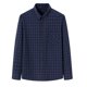 thumbnail image 1 of Camisas Hombre Vestir Camisa de manga larga para hombre Camisa de moda para hombre de talla grande informal a cuadros de lana de algodón (Navy, 3XL-46), 1 of 4