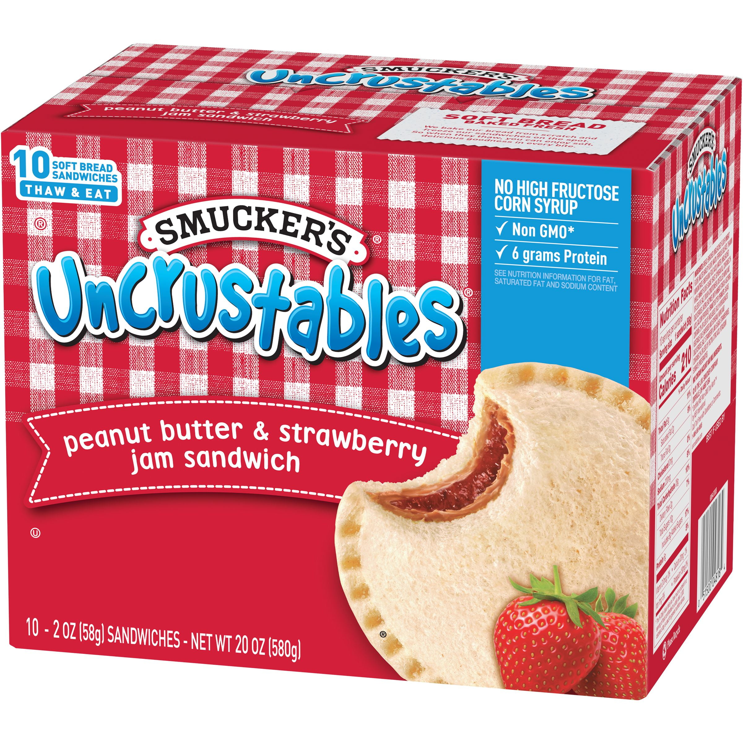 Smucker S Uncrustables Peanut Butter Strawberry Jam Sandwich 10