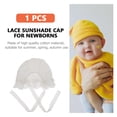 thumbnail image 2 of Miangastore 1pc Newborn Sun Protection Lace Newborn Lace Bonnet with Flower Decor, 2 of 8