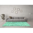 thumbnail image 3 of Ahgly Company Machine Washable Indoor Round Persian Turquoise Blue Traditional Area Rugs, 4' Round, 3 of 4