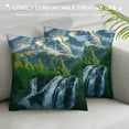 thumbnail image 3 of Orinice Waterfall Mountain Tree Graphic Decorative Cushion Throw Pillow Case Home Sofa Living Room Bed - Durable - Indoor/Outdoor Use - Concealed zipper closure, 3 of 5