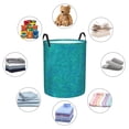 thumbnail image 6 of Fotbe Blue Green Glitter Laundry Basket with Handles, Waterproof Large Laundry Hamper, Wash Bag for Corner Dorm, Rolling Laundry Basket with Handles-Small, 6 of 8