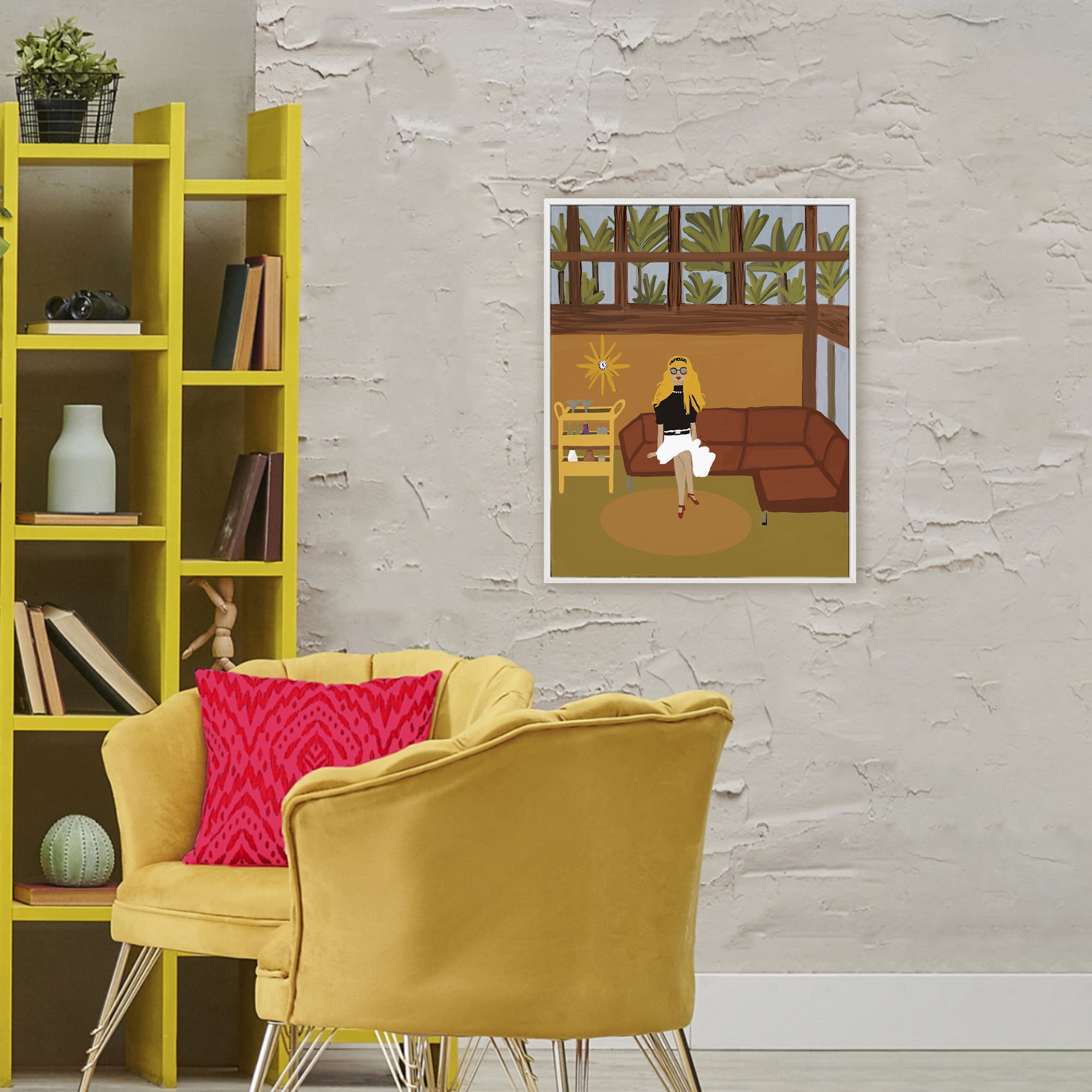 Stupell Industries Living The Girl Life White Framed Giclee Art, design by Kristal Clifford