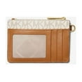thumbnail image 3 of Michael Kors Signature Logo-print Canvas Small Logo Coin Purse - Vanilla, 3 of 4