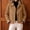 Coffee, variant on Women's Cropped Trench Jacket with Plaid Cuffs Button Front Lapel Collar Windbreaker