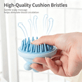 thumbnail image 3 of Ergonomic Silicone Scalp Massager Brush, Dry Wet Handheld Cute Design Hair Growth Shampoo Cleaning Tool Pink, 3 of 5
