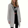thumbnail image 2 of Atogsazn Womens Zip Up Hoodies Casual Oversized Sweatshirt for Women Lightweight Fleece Jacket Tops Outerwear with Pocket 01-Gray M Fashion, 2 of 9