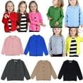 thumbnail image 4 of VerPetridure Toddler Baby Girls Boys Knit Cardigan Sweaters for Kids Solid Long Sleeve Crewneck Warm Pullover Sweaters Fall Winter Button Down Tops Blouse, 4 of 5