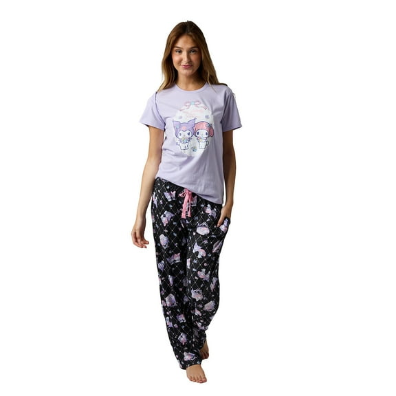 Kuromi & My Melody Women's Lavender Sleepwear Set-Medium
