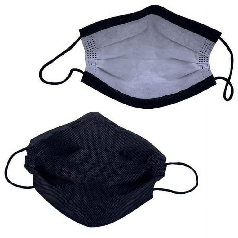 Black Disposable Face Masks, 3-ply Breathable Masks, Elastic Ear Loop Mask  - Black Color Pack of 100