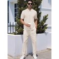 thumbnail image 6 of Men'S Quarter Zip Short Sleeve Top & Jogger Pants 2 Piece Outfit Color XXL, 6 of 7