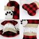 thumbnail image 3 of medias navideñas para mascotas, de arpillera, a cuadros, grandes, con forma de hueso, clásicas, colgantes, 3 of 5