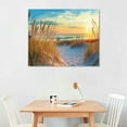 thumbnail image 2 of Creowell Beach Ocean Picture Decor Wall Art Blue Natural Landscape for Office Living Room Canvas Framed 20x16in, 2 of 3