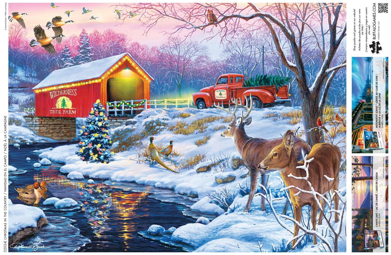 Buffalo Games - Darrell Bush - Christmas in the Country - 1000 Piece Jigsaw Puzzle