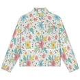 thumbnail image 4 of Jackets for Women Winter Coat Jackets Flannel Stand Collar Jacket(Floral Garden Print,Size:S-4XL), 4 of 7