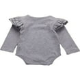thumbnail image 3 of Infant Baby Girl Basic Ruffle Long Sleeve Cotton Romper Bodysuit Tops Clothes, 3 of 5