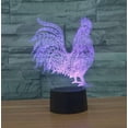thumbnail image 3 of 3D Night lamp, 3D lamp 3D Illusion Night Lights 3D Airplane Optical Illusion Desk Lamp 7 Color USB Touch Switch Desk Night Light (Rooster), 3 of 7