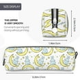 thumbnail image 3 of Pofeuu Moon And Rabbit Print Leather Pencil Case, Leather Pencil Pouch Large Capacity, Big Pencil Pouch with Zipper Vintage Pen Bag Fountain Pen Holder, 3 of 7