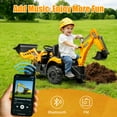 thumbnail image 5 of 24V Kids Ride on Excavator Digger Toy Cars, JCB Powered Ride on Backhoe Construction Toy with Bluetooth, Electric Tractor Car with Remote Control, Adjustable Front and Back Loader for 3-6 Boys Girls, 5 of 10