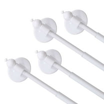Turquoize 4 Pack Magnetic Curtain Rods Multi-Use Adjustable Petite Cafe Sidelight for Iron and Steel Place (16"-28", White)