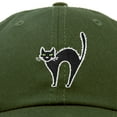 thumbnail image 2 of DALIX Black Cat Hat Womens Halloween Baseball Cap in Olive, 2 of 6