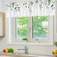 thumbnail image 5 of Sage Green Valance Curtains for Kitchen Windows Bathroom Living Room Bedroom Laundry Room Eucalyptus Leaf Floral Kitchen Curtains Valances Window Toppers Curtain Short 1 Panel (55x18 Inch), 5 of 5