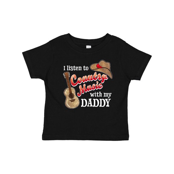 Inktastic I Listen to Country Music with My Daddy Guitar and Hat Boys or Girls Baby T-Shirt