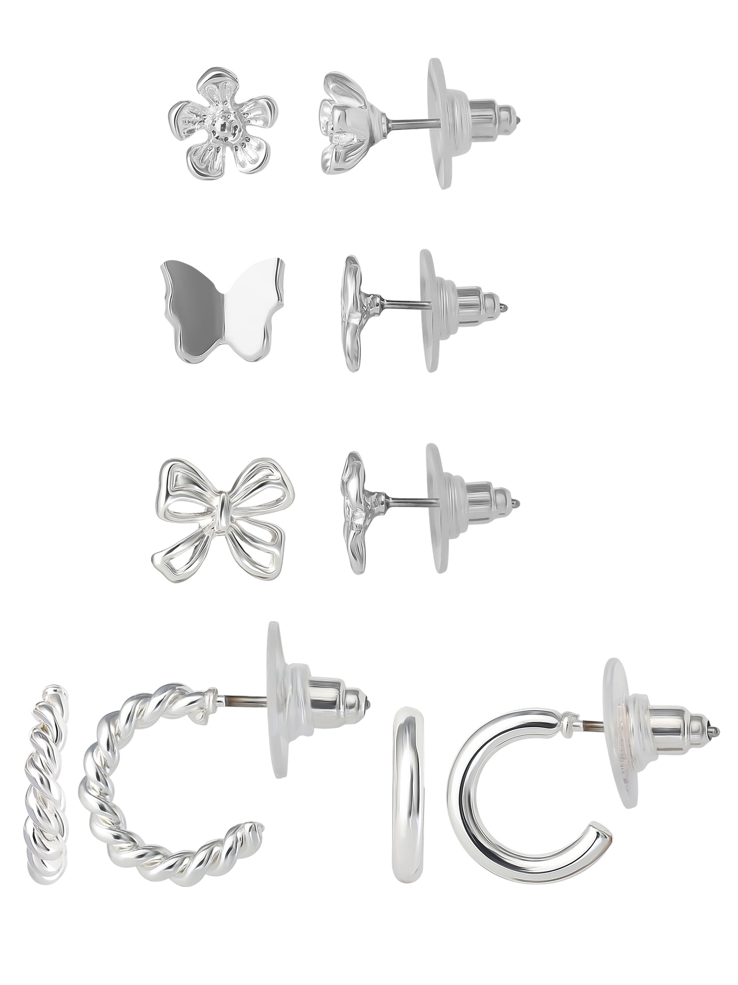 Celebrity Pink Women’s Butterfly Earring Set, 5 Pairs