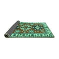 thumbnail image 2 of Ahgly Company Indoor Round Persian Turquoise Blue Traditional Area Rugs, 4' Round, 2 of 4