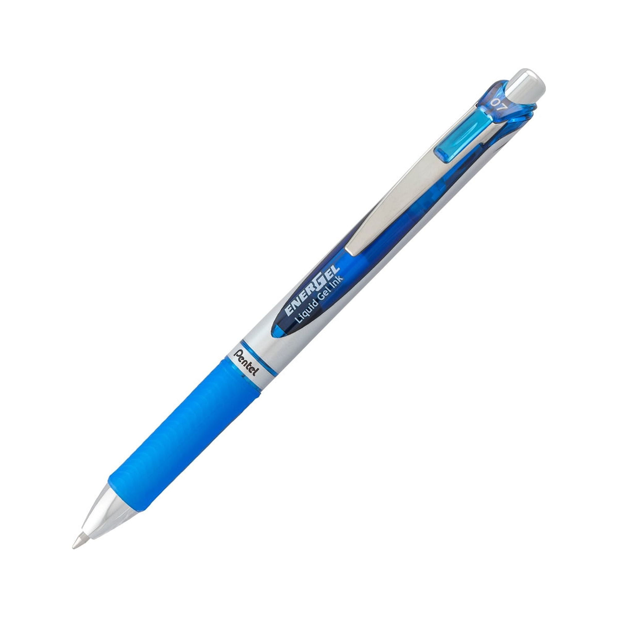 Pentel EnerGel RTX Retractable Liquid Gel Pen  (0.7mm) Metal Tip  Medium Line  Blue (Pack of 24)