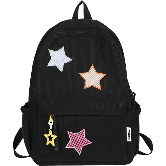 Sugagale Small Corduroy Backpack, Lightweight Travel Bag with Zipper, Casual Bookbag for School
