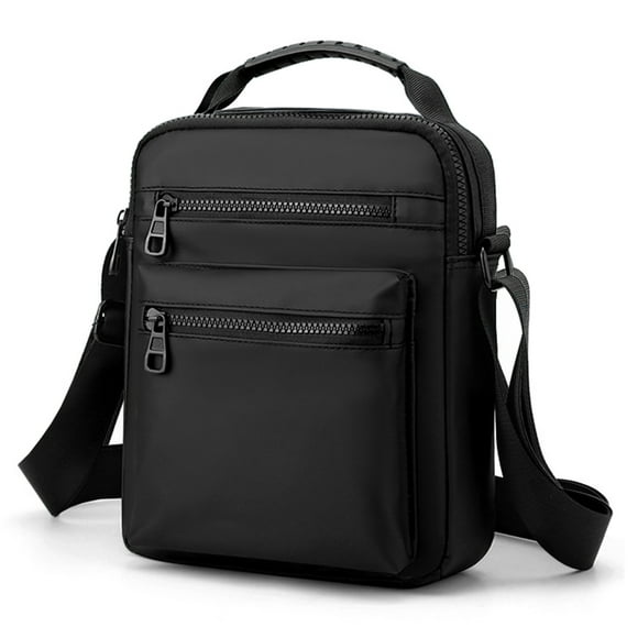 Sac Bandoulière Homme Sac Bandoulière Sac Oxford Résistant à l'Usure Sac Bandoulière Réglable Noir